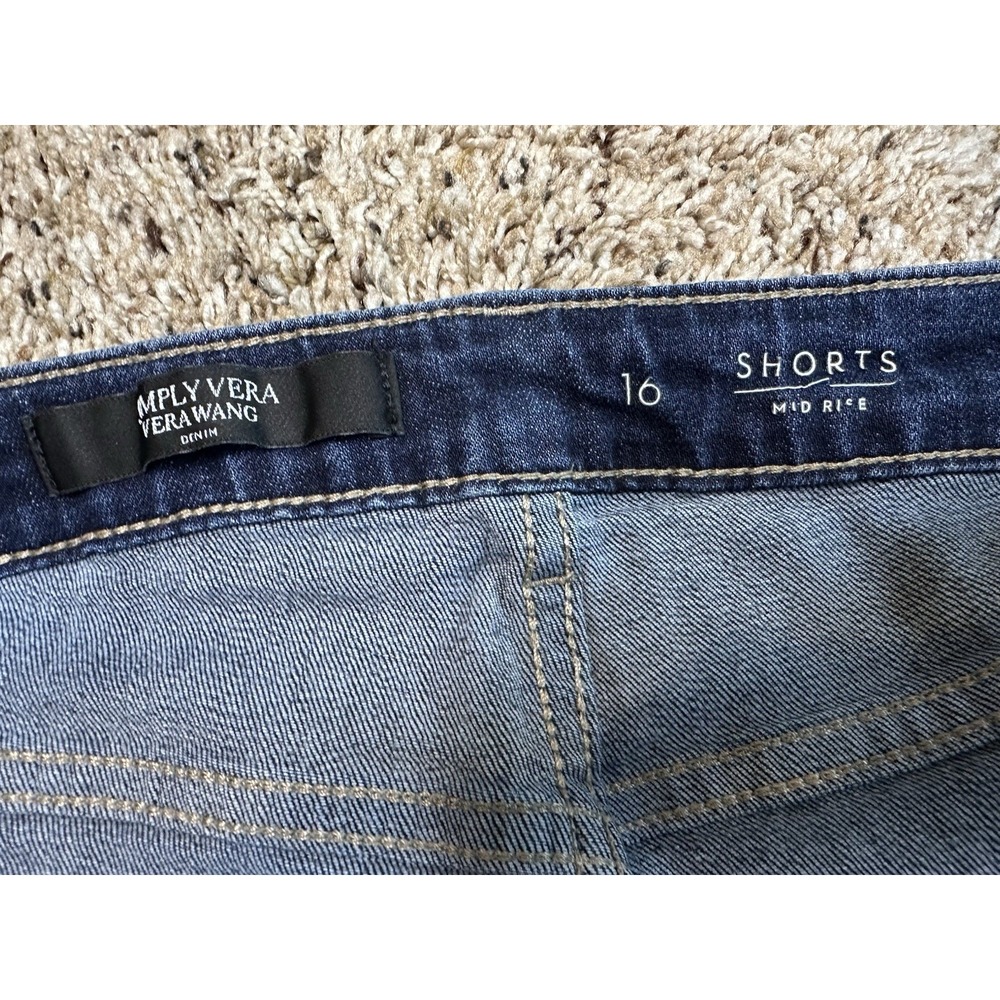 Simply Vera Vera Wang Denim Shorts Women's 16 Mid Rise Stretch Button Fly‎ - Picture 5 of 9